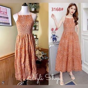 ❌SOLD❌ 🌷Brand New halter eyelet dress fully embroidered can fit Sm up to M
